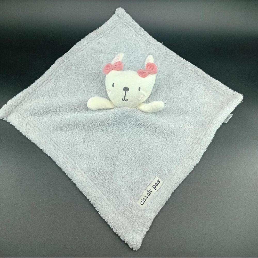 Chick Pea Gray Kitty Lovey Baby Security Blanket – Pink‎ Bows Plush